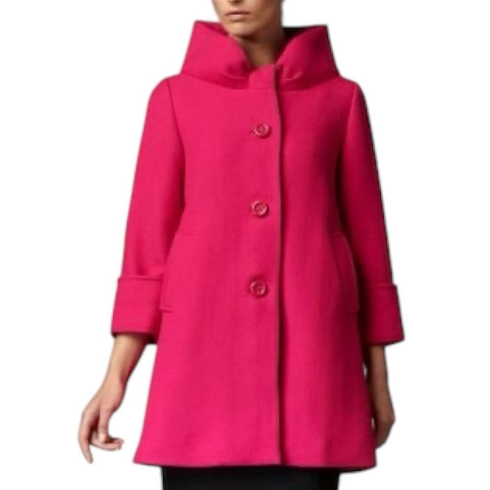 Kate Spade Hot Pink Wool Coat
